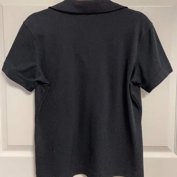 NIKE GOLF Womens Dri-Fit Short Sleeve Polo Shirt Black Sz Large (L) w/ UBS Logo - Picture 2 of 6